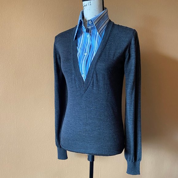 Dolce & Gabbana Virgin Wool Blend Overlay Sweater - Picture 3 of 6